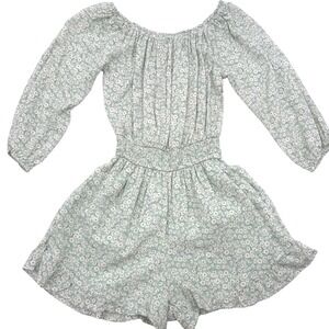 Hollister Dress Short Romper Floral Off Shoulder Smocked Elastic Stretch Waist S